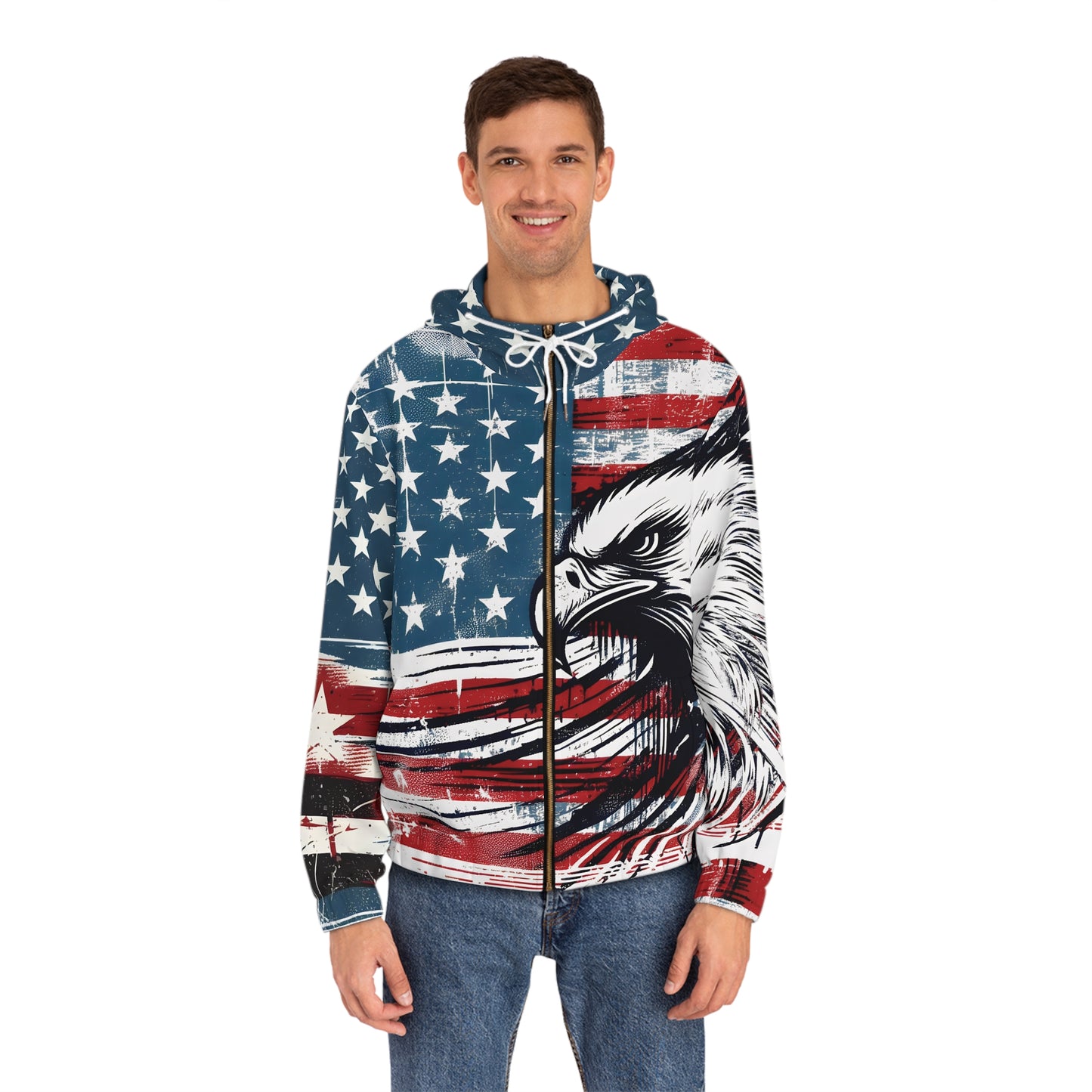 American Flag Eagle , Full-Zip Hoodie.