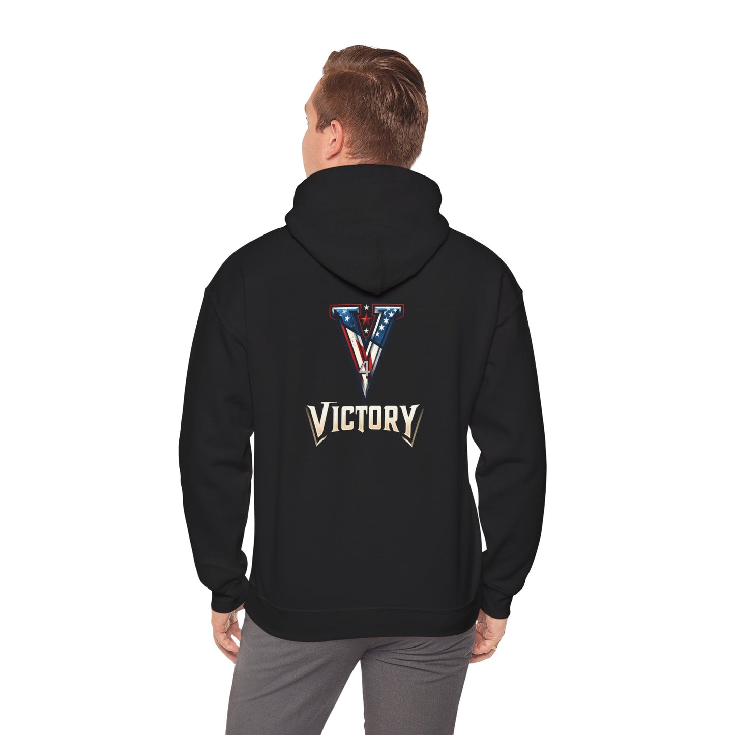 V 4 Victory Hoodie -Sweatshirt with Patriotic Symbolism