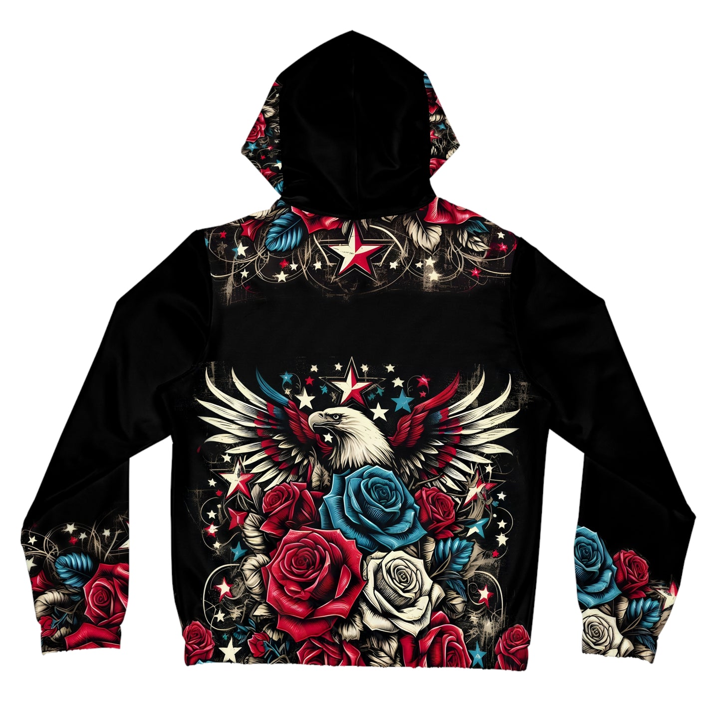 Patriotic Floral, American Woman Full-Zip Hoodie.
