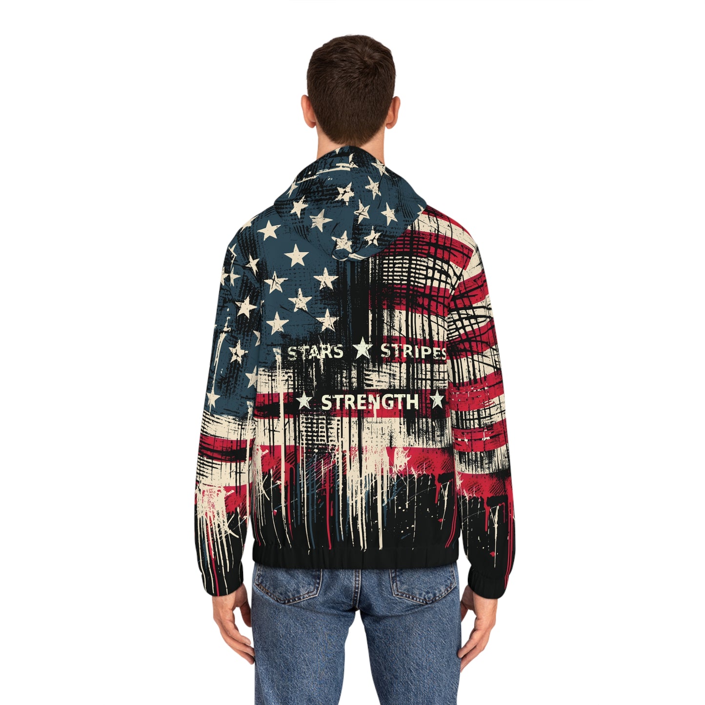Patriotic And Stylish American Eagle Full-Zip Hoodie.