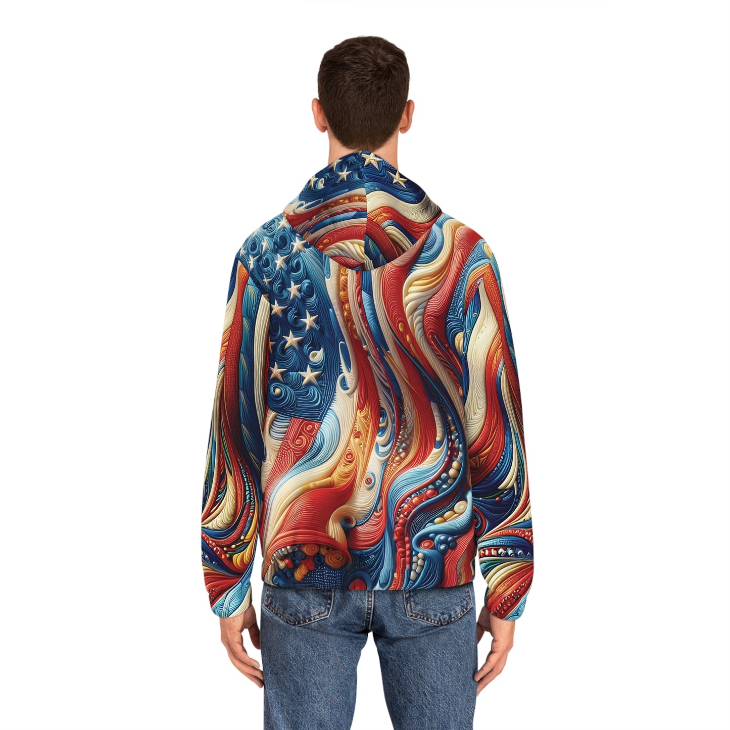 Patriotic American Surreal Flag Full-Zip Hoodie