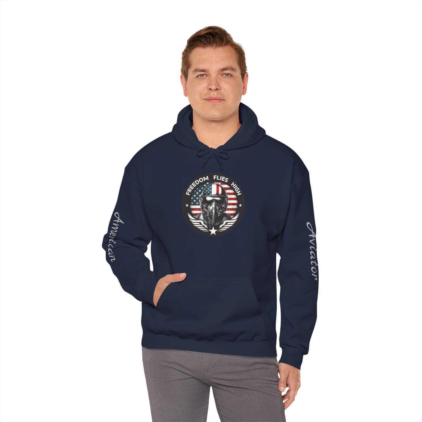 Patriotic Aviation Hoodie - Freedom Flies High Sweatshirt .