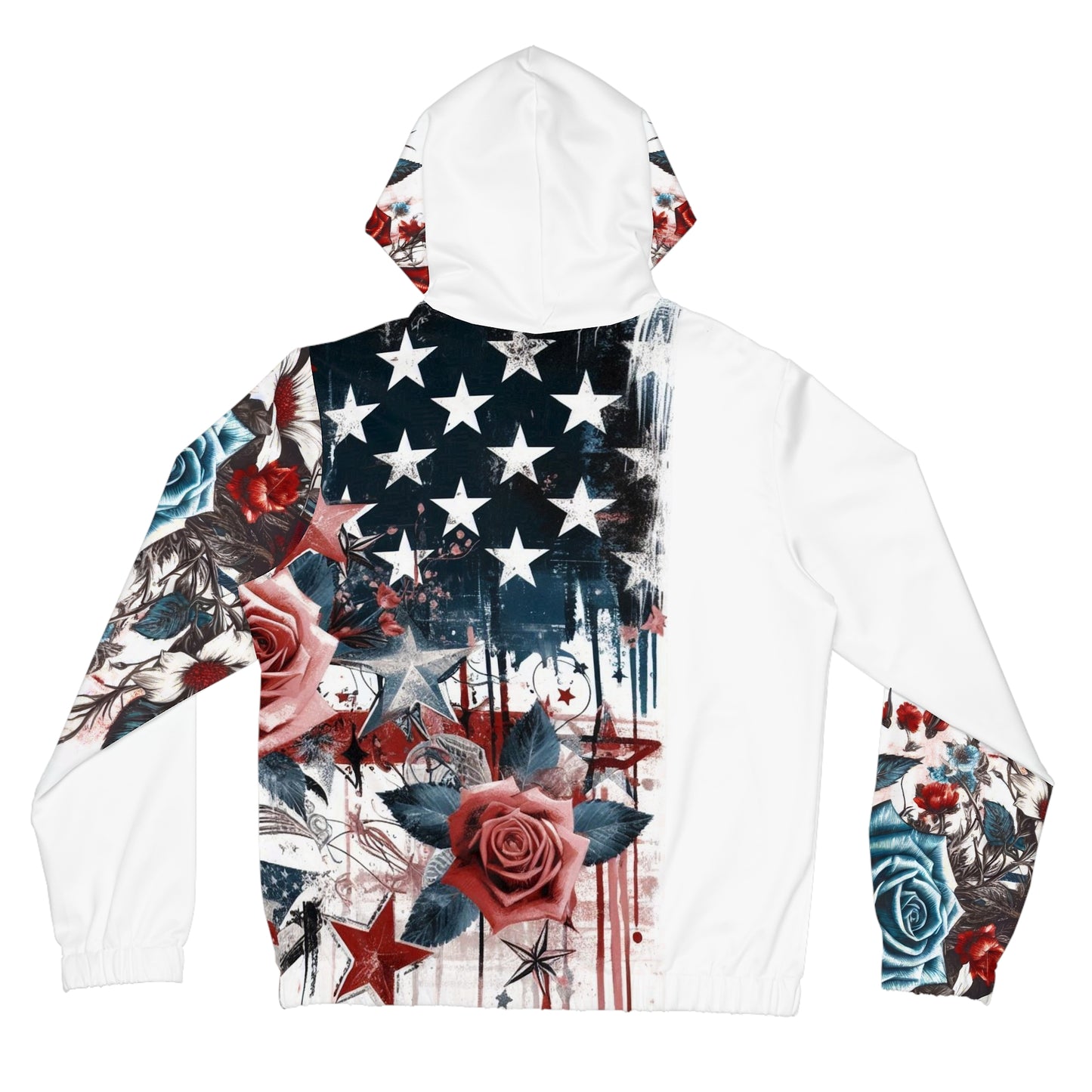 Patriotic Floral, American Woman Full-Zip Hoodie.