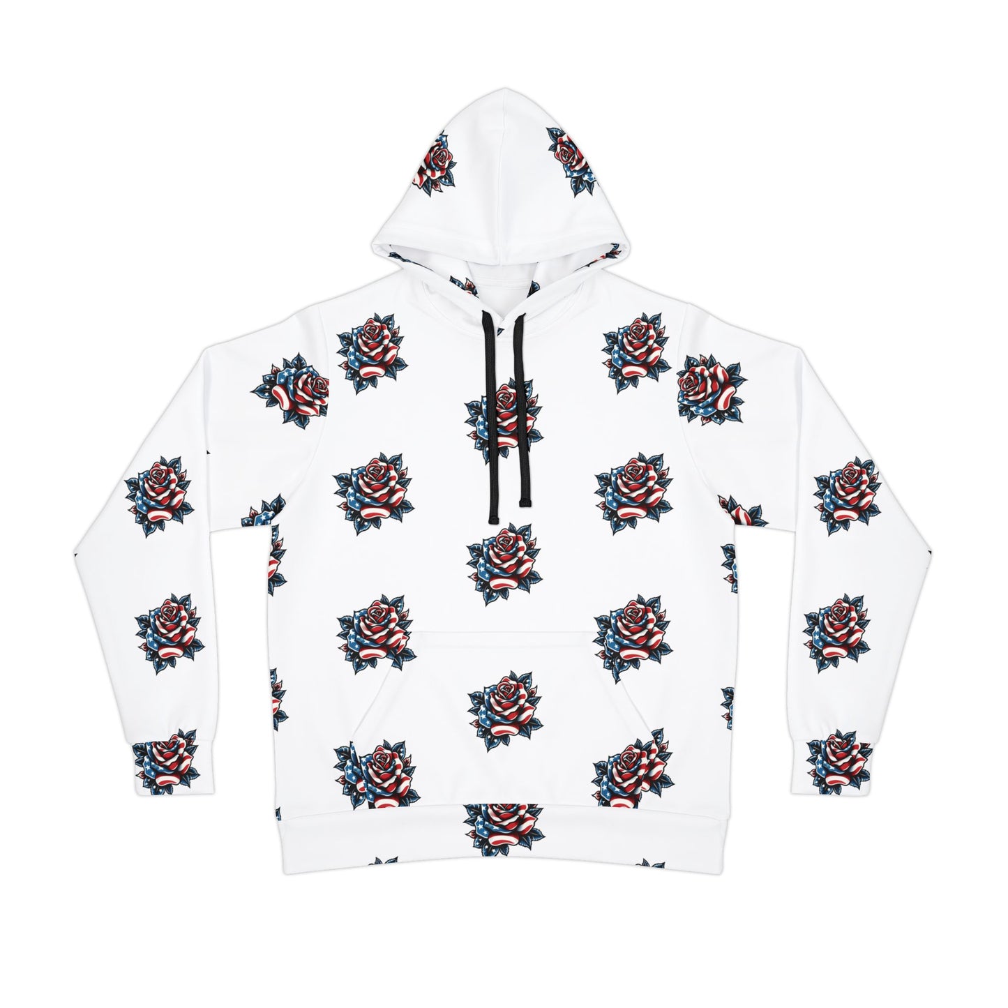 Women’s Hoodie – American Rose Tattoo Style.
