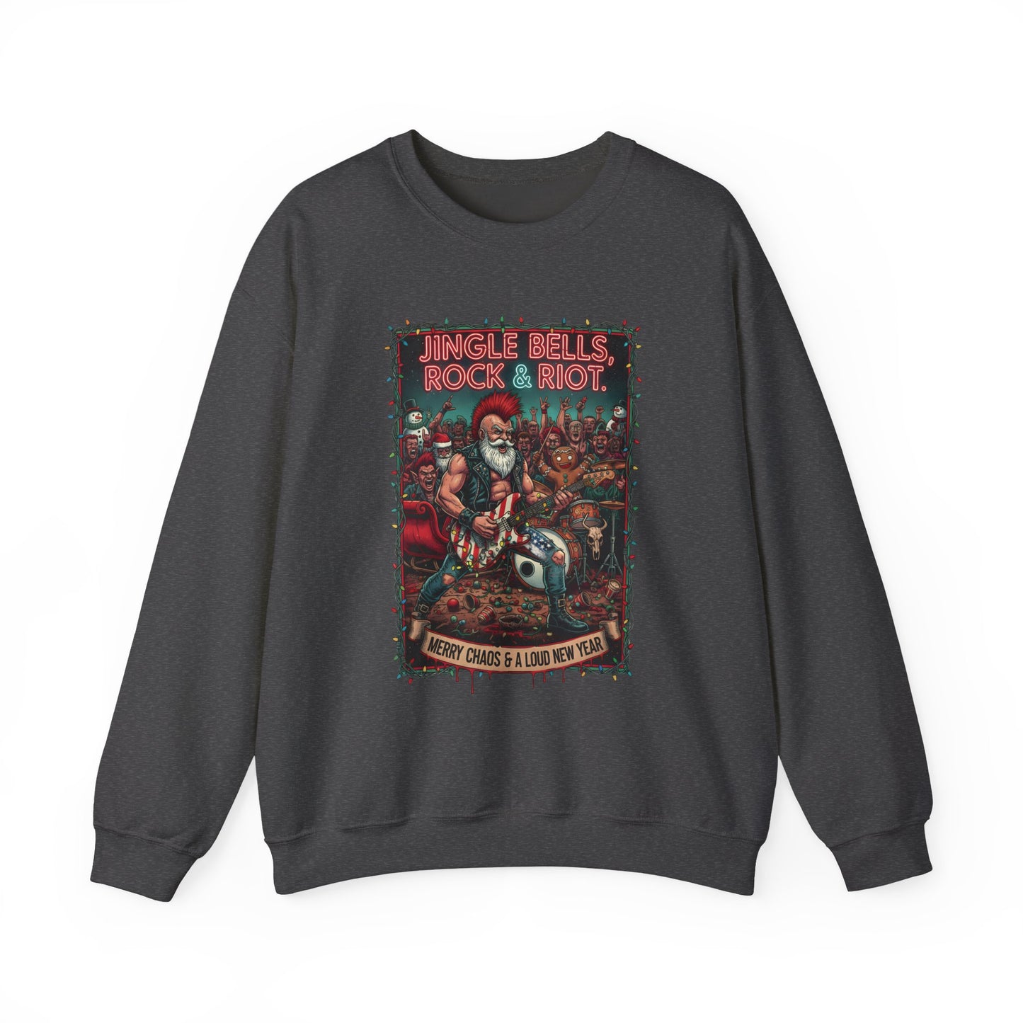 Sport grey Rock & Riot Christmas sweatshirt front