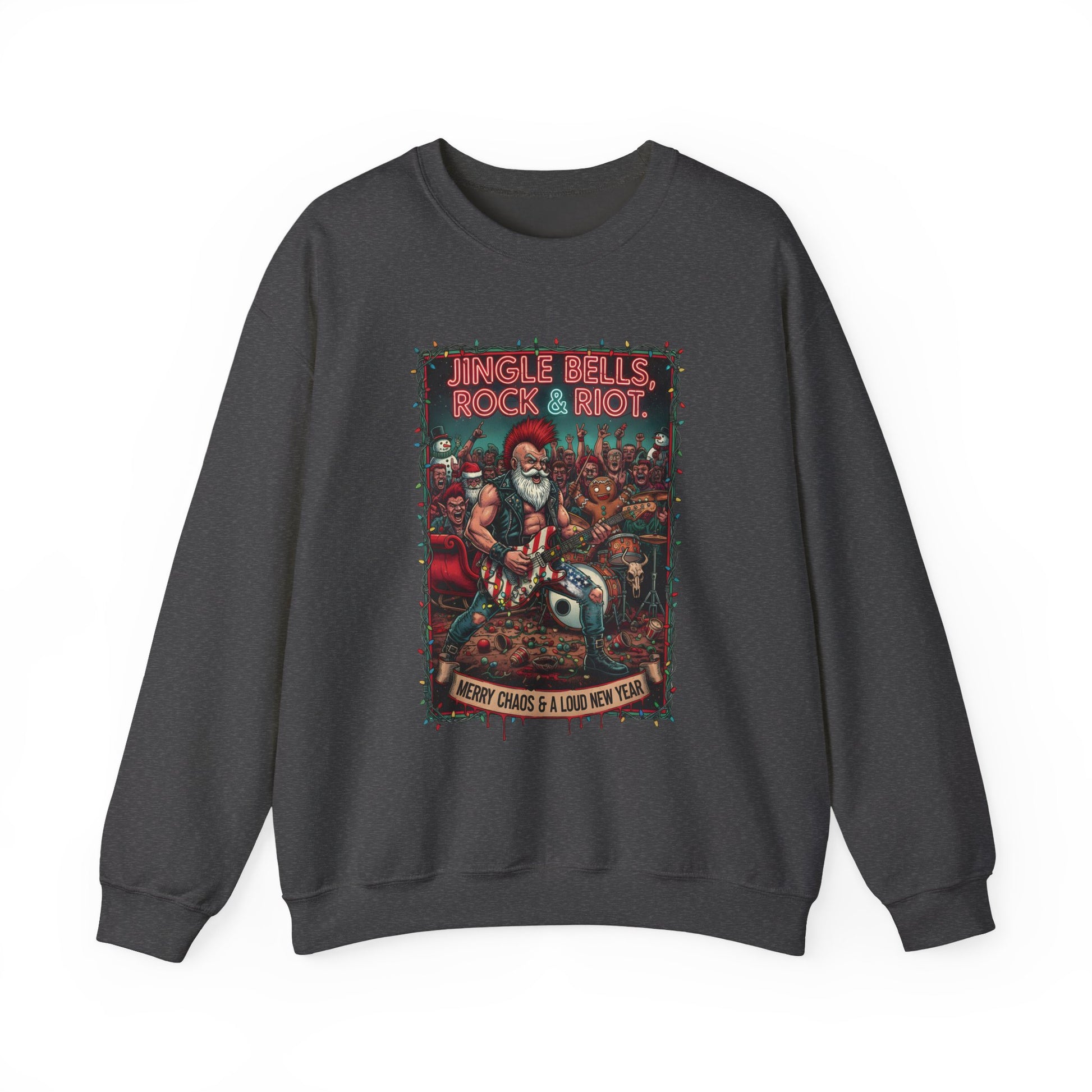 Sport grey Rock & Riot Christmas sweatshirt front
