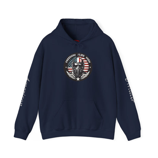 Patriotic Aviation Hoodie - Freedom Flies High Sweatshirt .