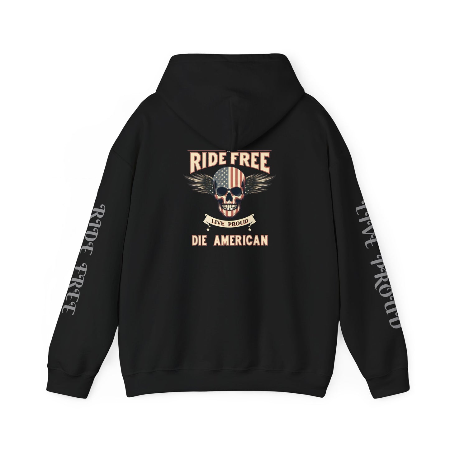 American Pride Motorcycle Hoodie ,Ride Free,Live Proud Sweatshirt .