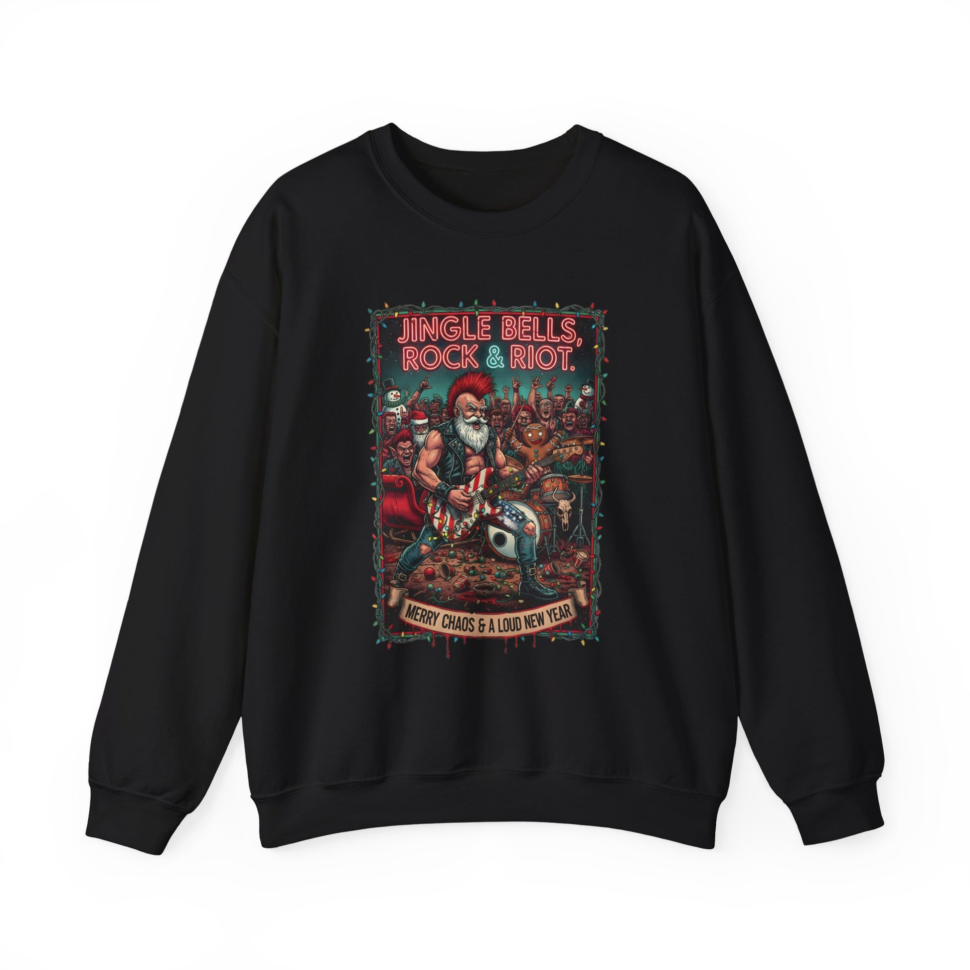  Black Rock & Riot Christmas sweatshirt with Santa graphic