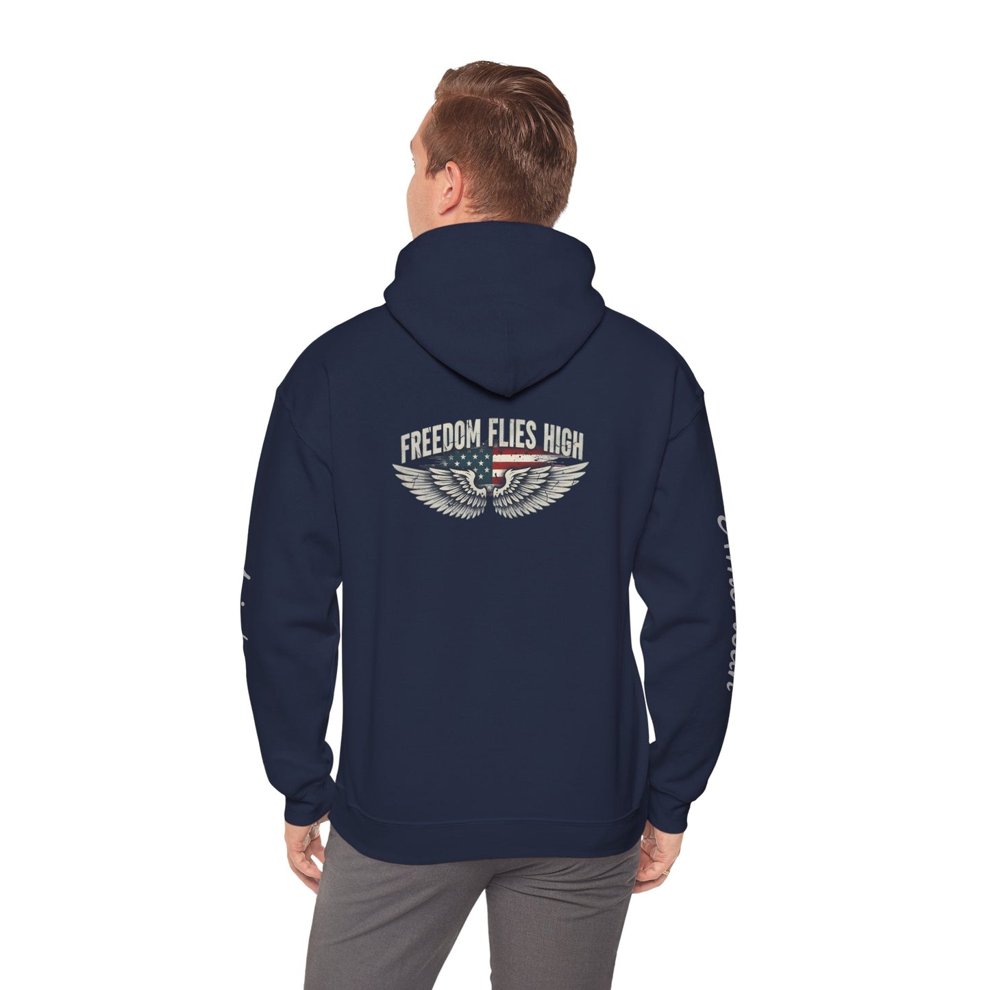 Patriotic Aviation Hoodie - Freedom Flies High Sweatshirt .