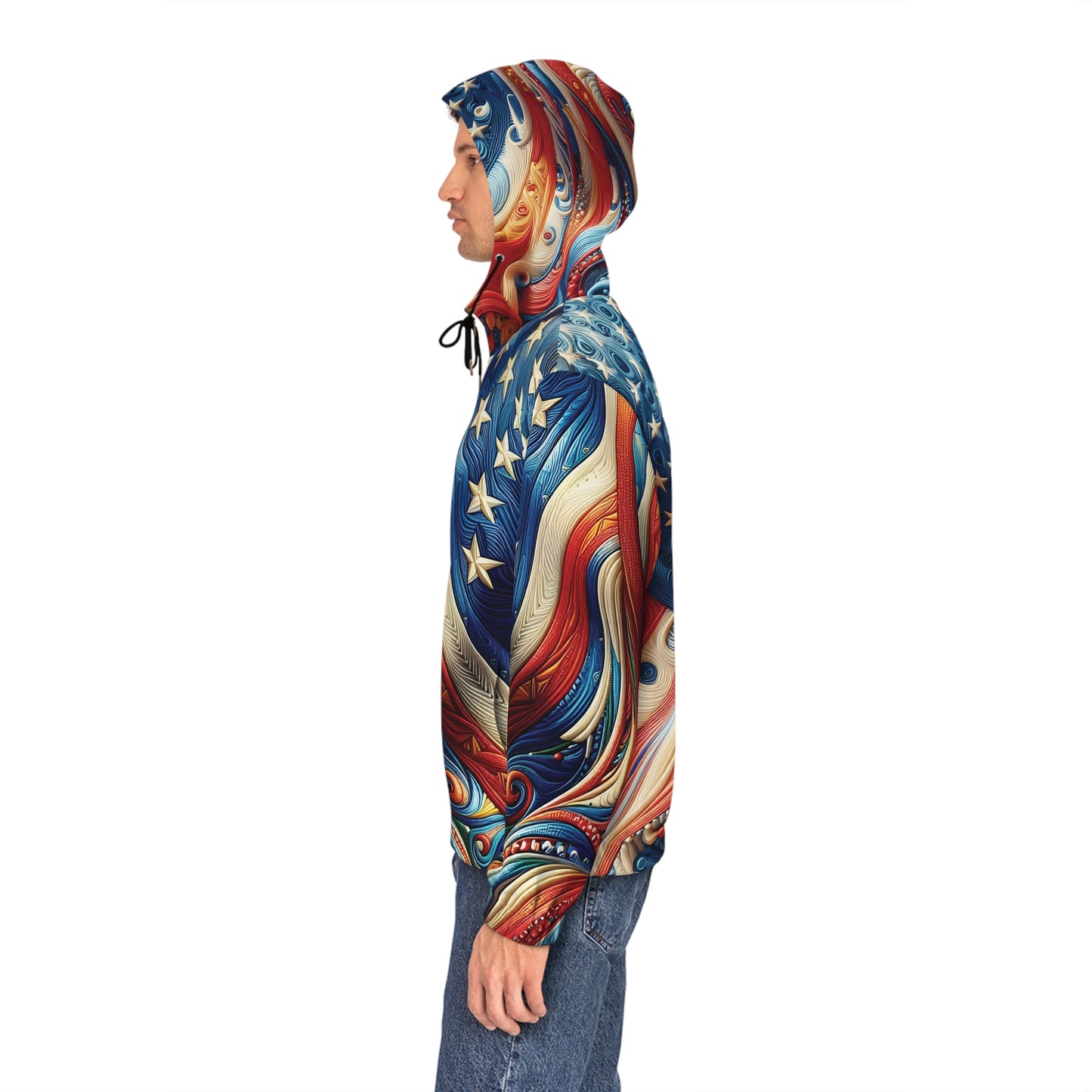 Patriotic American Surreal Flag Full-Zip Hoodie