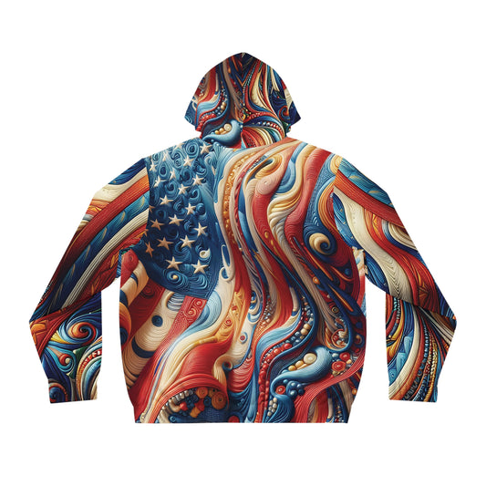 Patriotic American Surreal Flag Full-Zip Hoodie