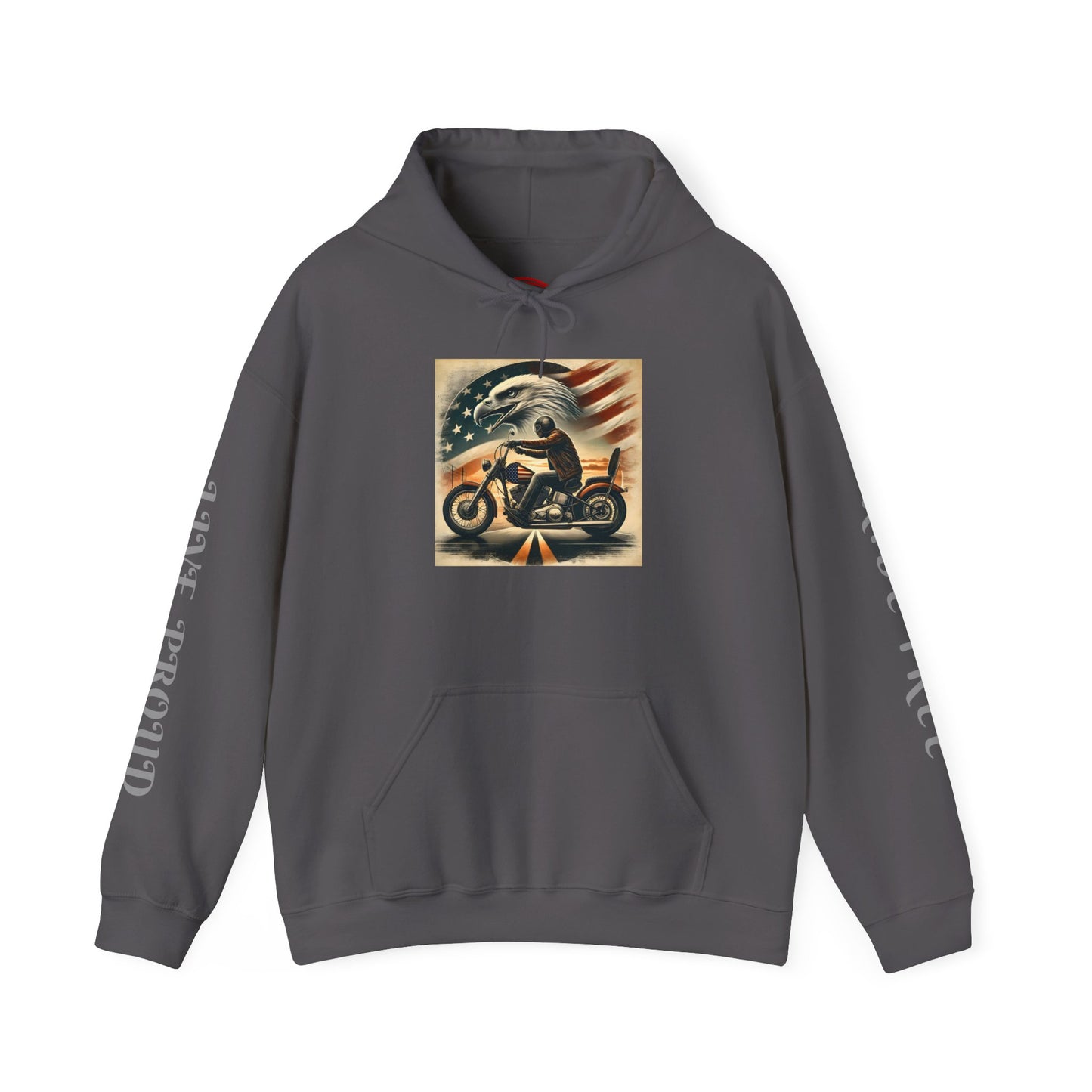 American Pride Motorcycle Hoodie ,Ride Free,Live Proud Sweatshirt .