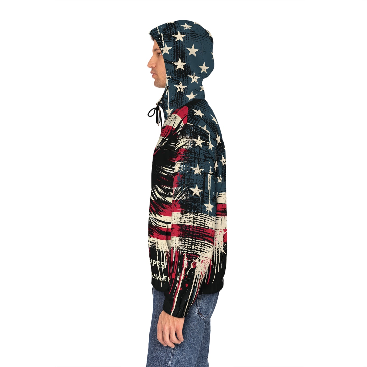 Patriotic And Stylish American Eagle Full-Zip Hoodie.