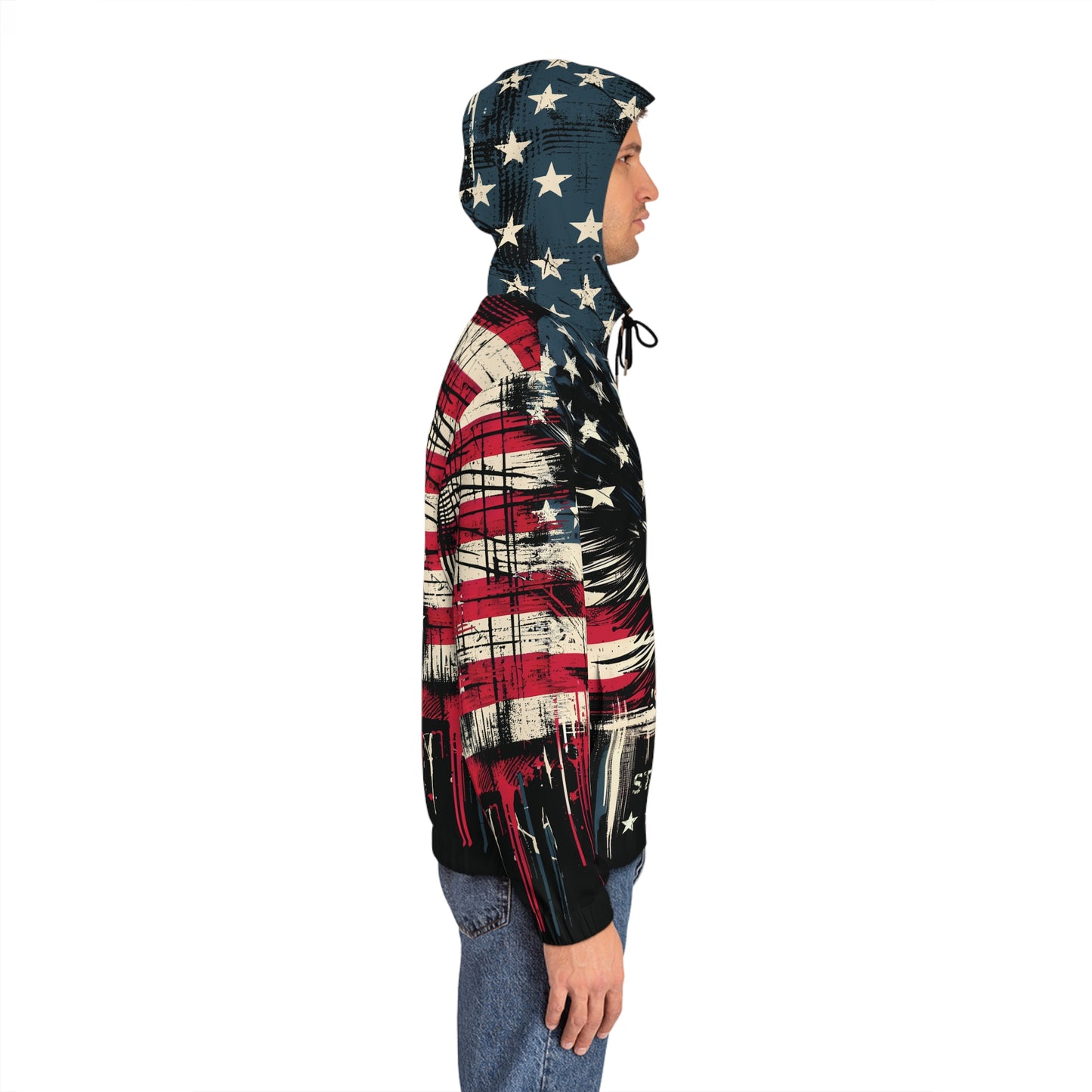 Patriotic And Stylish American Eagle Full-Zip Hoodie.