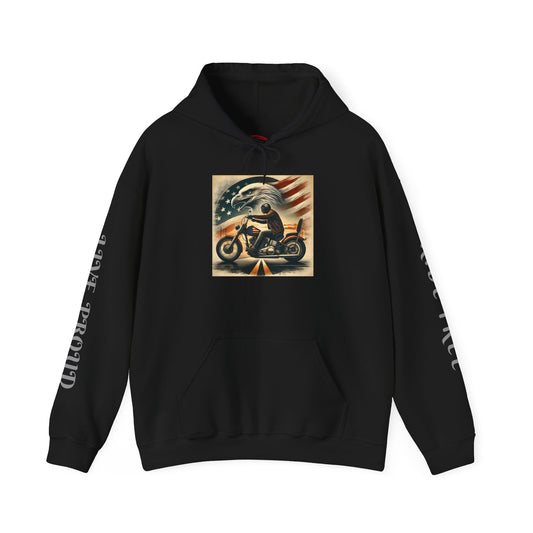American Pride Motorcycle Hoodie ,Ride Free,Live Proud Sweatshirt .