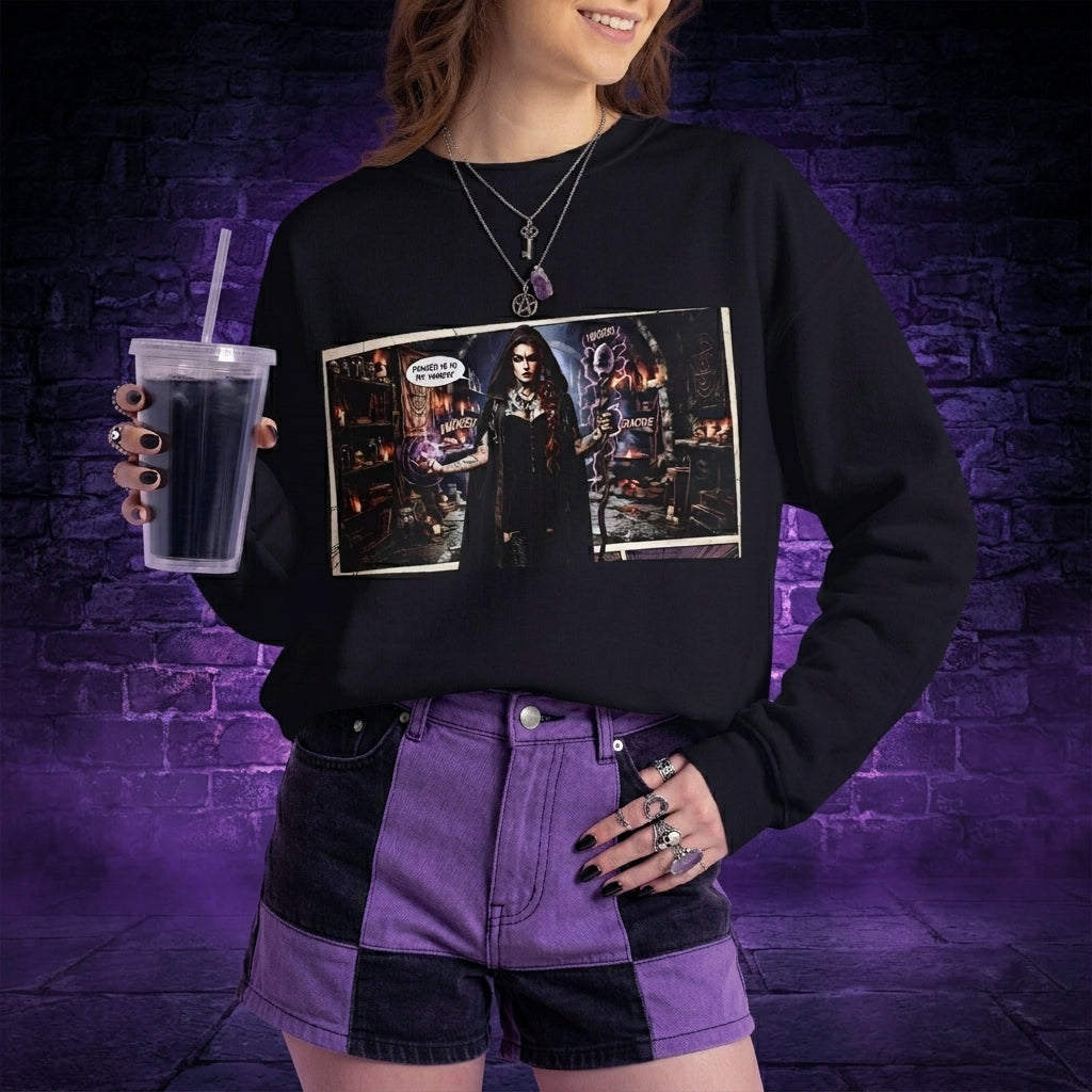 Witch's Power Comic Sweatshirt — Dark Sweatshirt