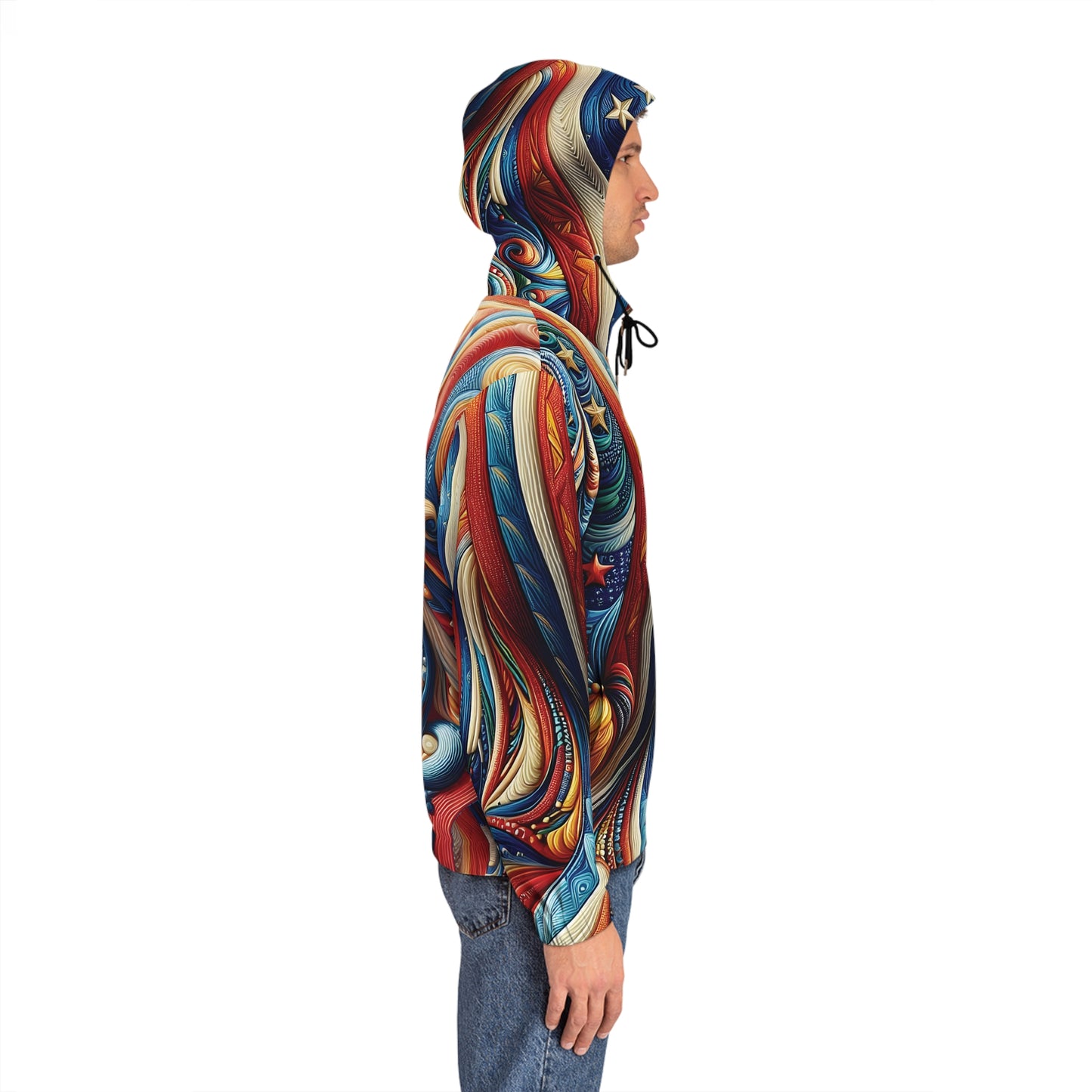 Patriotic American Surreal Flag Full-Zip Hoodie