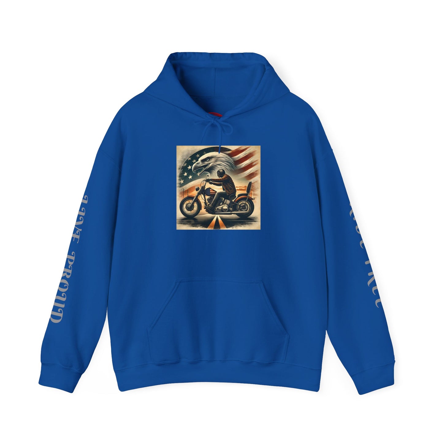 American Pride Motorcycle Hoodie ,Ride Free,Live Proud Sweatshirt .