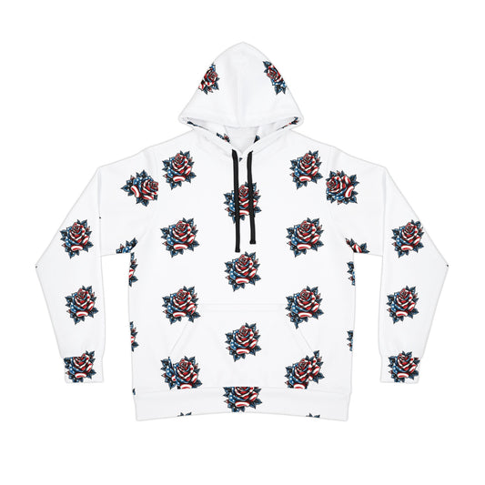 Women’s Hoodie – American Rose Tattoo Style.