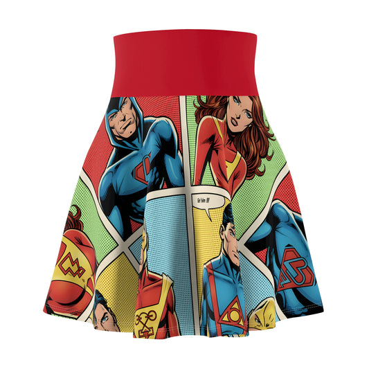 Skirt with superhero comic book retro design on a white background