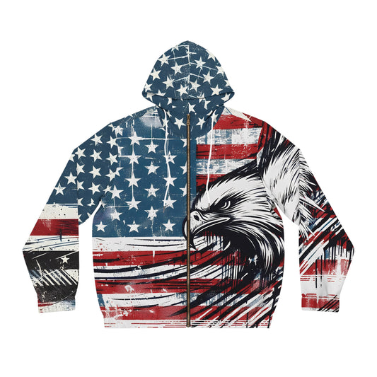 American Flag Eagle , Full-Zip Hoodie.