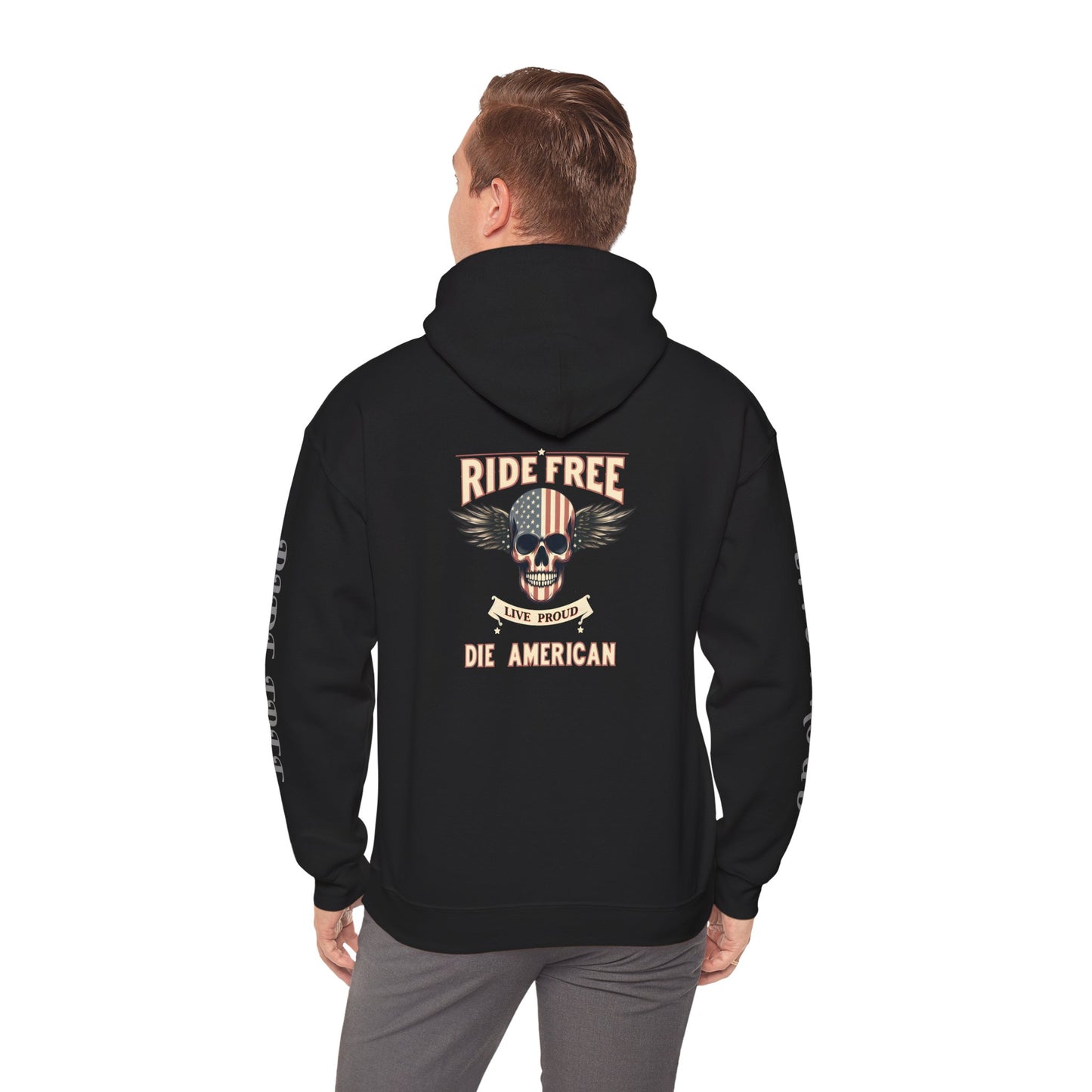American Pride Motorcycle Hoodie ,Ride Free,Live Proud Sweatshirt .